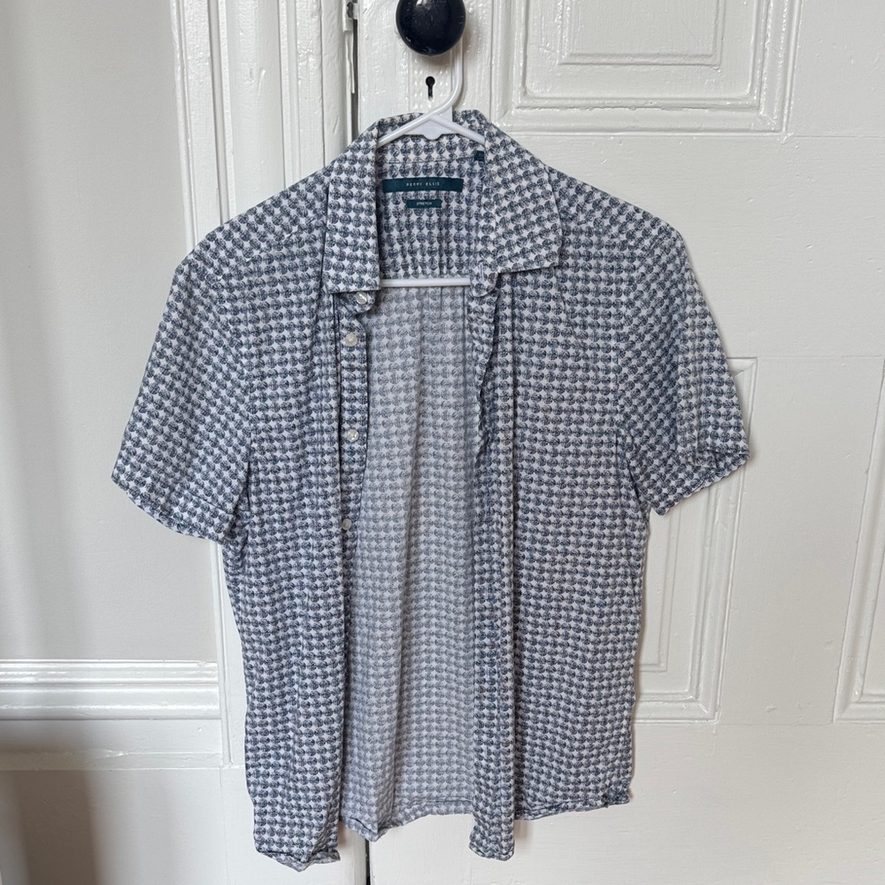 Perry Ellis Gray and White Patterned Shirt